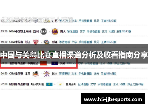中国与关岛比赛直播渠道分析及收看指南分享